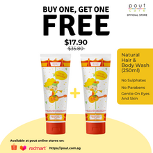 Load image into Gallery viewer, Buy 1 Free 1 | pout Care Citrus Serenade Natural Hair &amp; Body Wash 250ml
